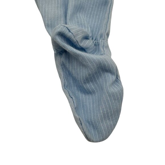 Vintage Alexis Infant Blue Pinstripe Overalls With White Shirt & Peter Pan Colla - Picture 9 of 11